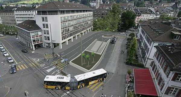 St.Gallen: Vorgesehene Einfahrt zur Parkgarage Schibenetor (inzwischen verworfen und zurückgezogen)